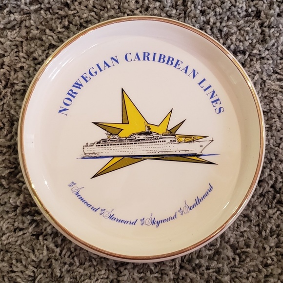 Norwegian Caribbean Lines souvenir dish vtg 1970s - Picture 1 of 7